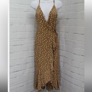 L Space Brown Dress with Polka Dots